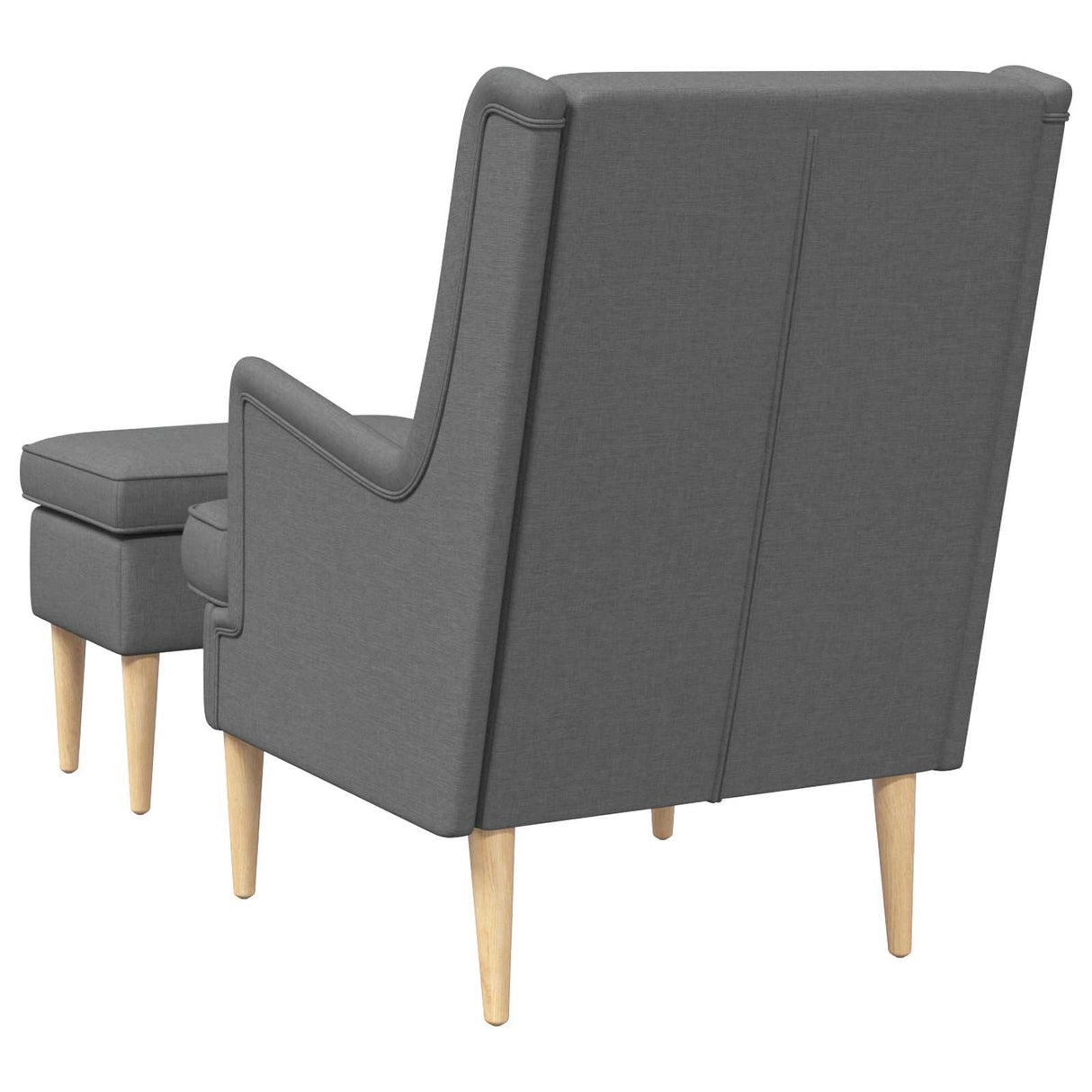 vidaXL Fauteuil met Voetenbank 2 st Lichtgrijs Stof