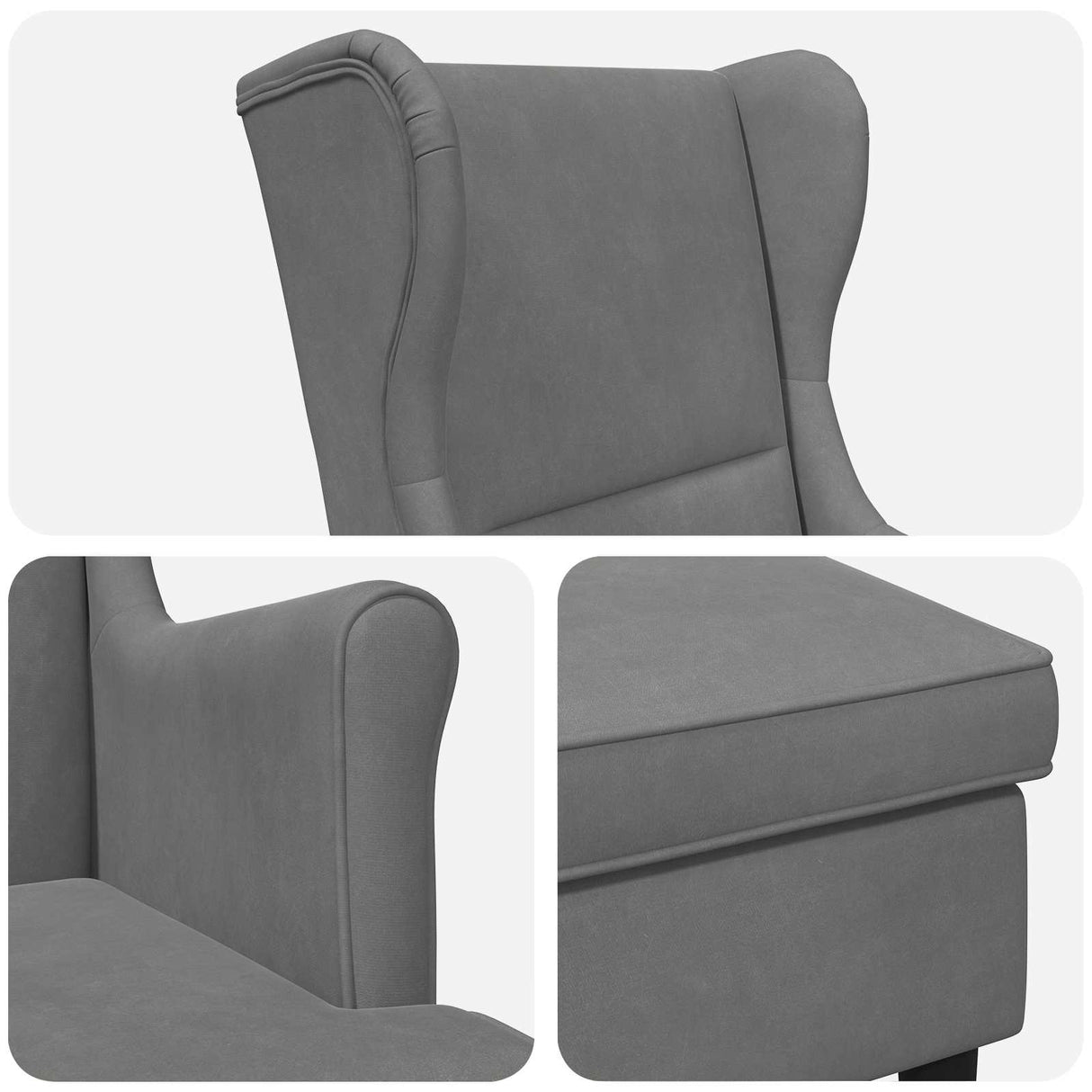 vidaXL Fauteuil met Voetenbank 2 st Lichtgrijs Fluweel