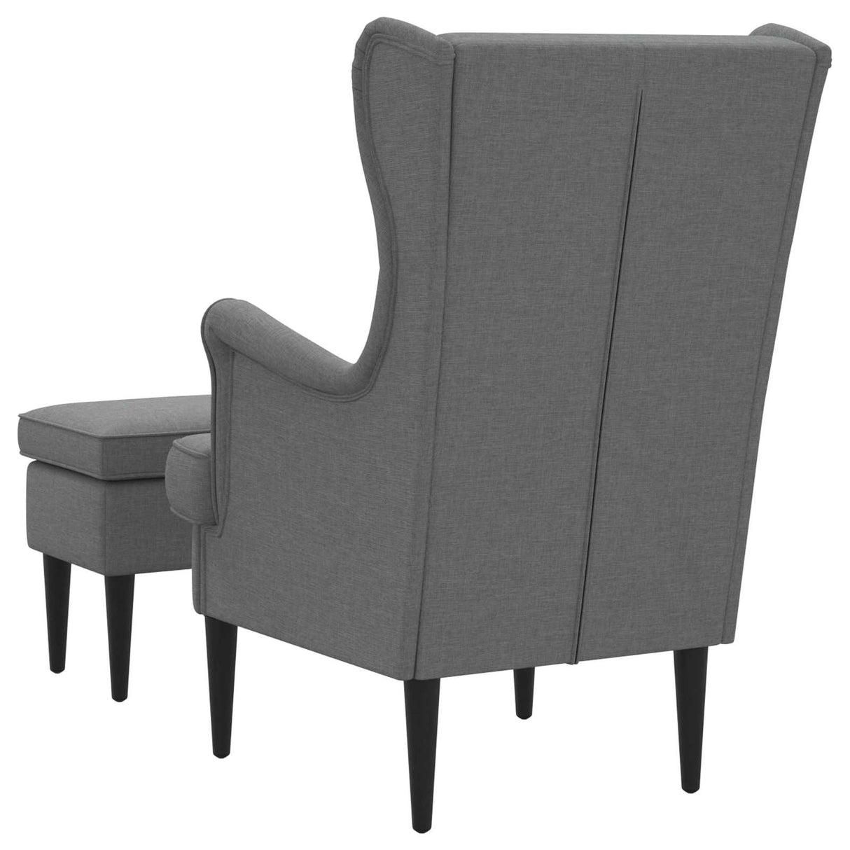 vidaXL Armchair with Footrest 2 pcs Light Grey Fabric
