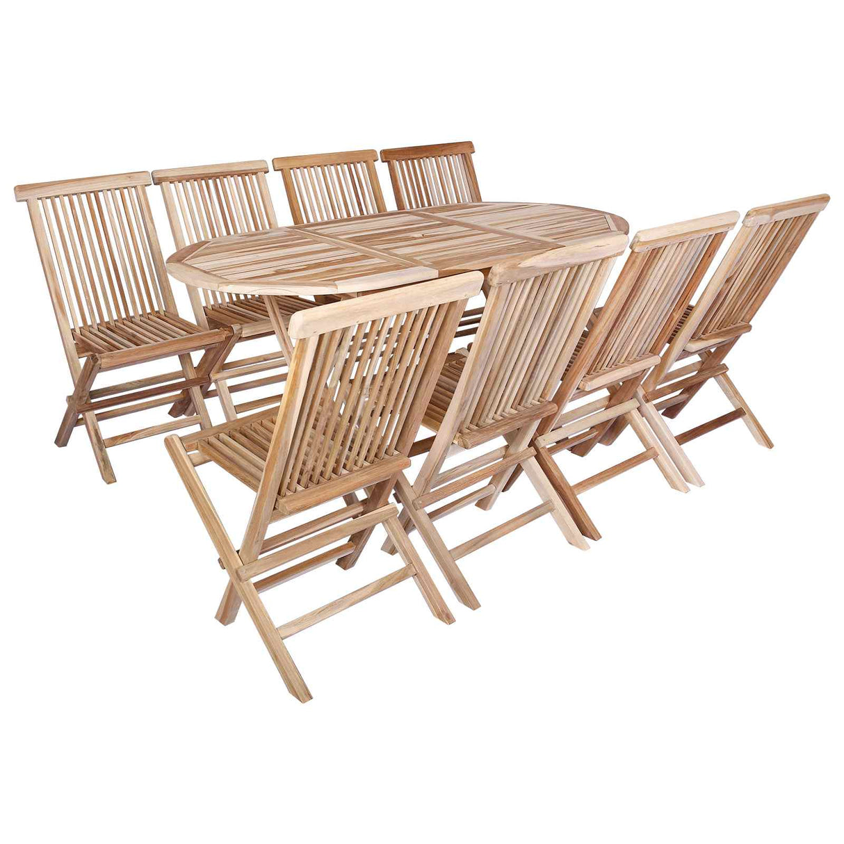 vidaXL Garden Furniture Set 7 pcs Natural Solid Teakwood