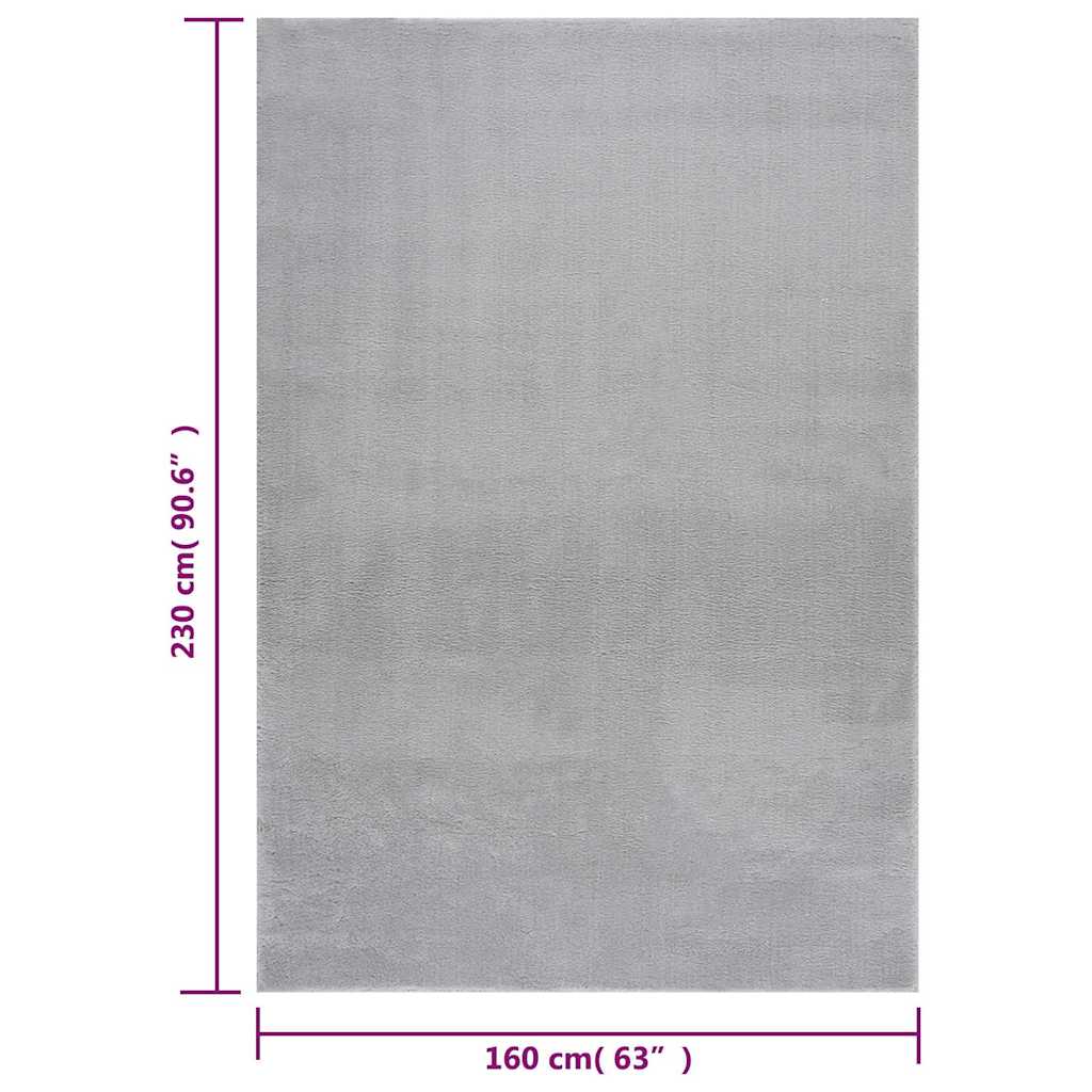 vidaXL Vloerkleed wasbaar korte pool anti-slip 160x230 cm antraciet