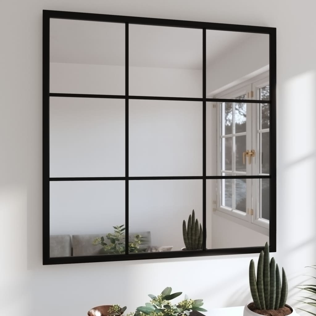 vidaXL Wandspiegels 2 st 80x60 cm metaal zwart