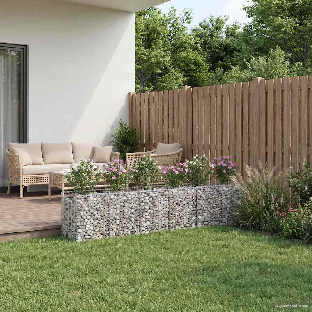 vidaXL Gabion verhoogd bed 2 pcs Zilver 300 x 50 x 60 cm