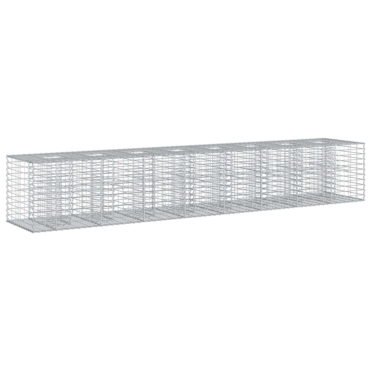 vidaXL Gabion verhoogd bed 2 pcs Zilver 260 x 60 x 55 cm