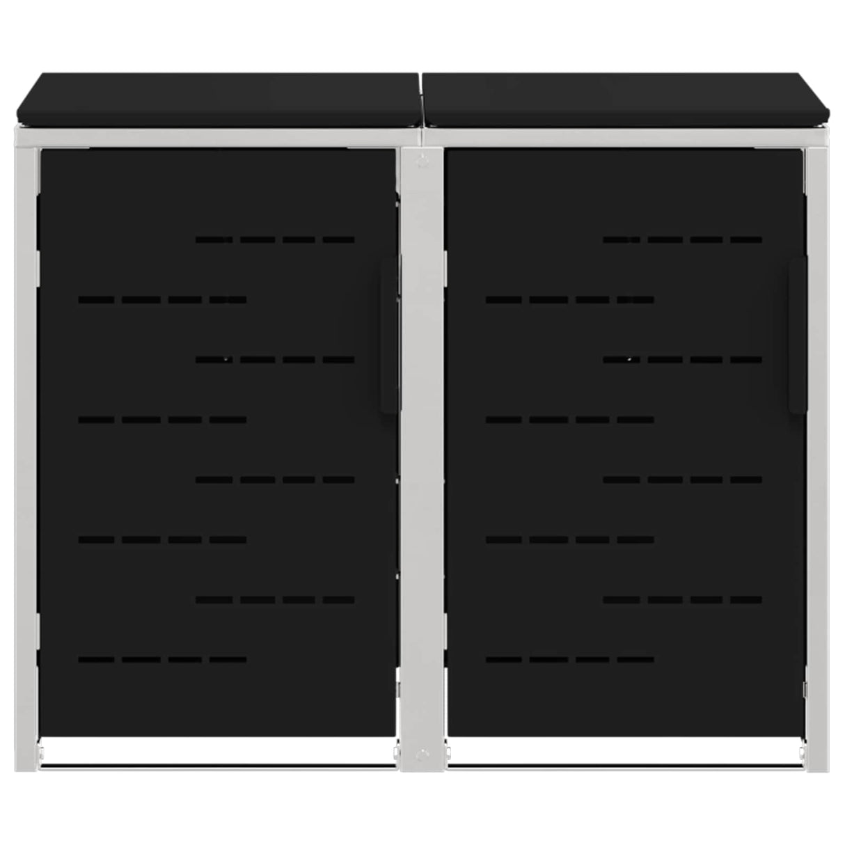 vidaXL Afvalbak Opslag Zwart 138 x 77,5 x 112,5 cm Roestvrij staal