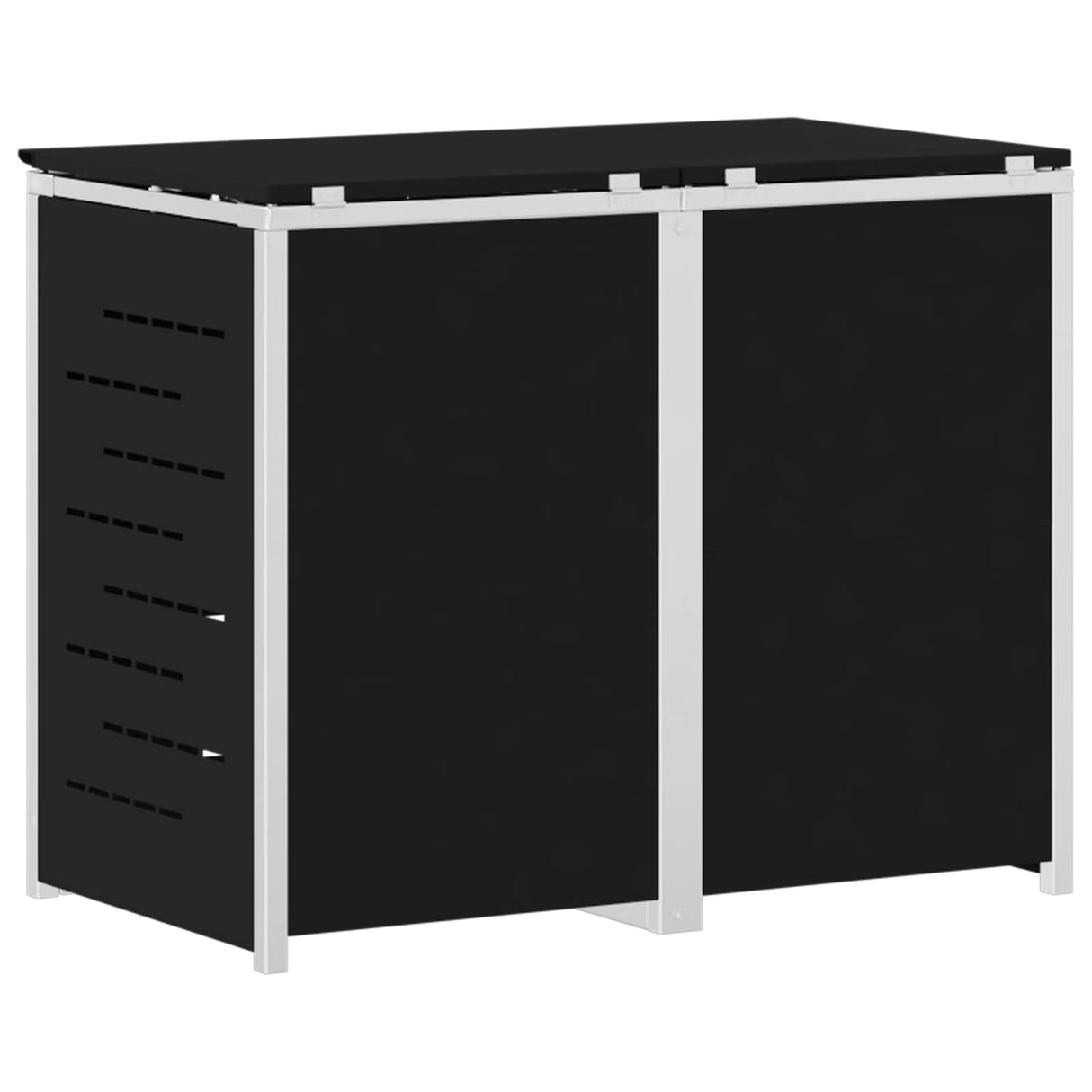 vidaXL Afvalbak Opslag Zwart 138 x 77,5 x 112,5 cm Roestvrij staal
