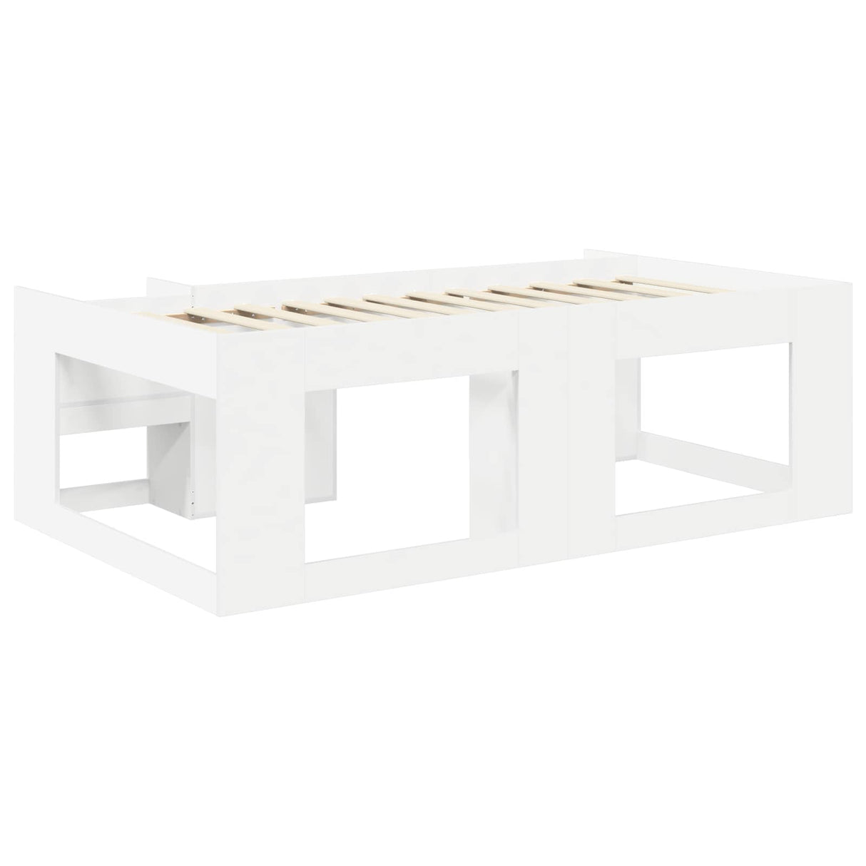 vidaXL Kinderbedframe met opbergruimte Wit 80 x 200 cm Bewerkt hout
