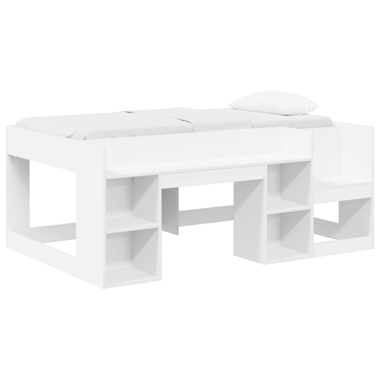 vidaXL Kinderbedframe met opbergruimte Wit 80 x 200 cm Bewerkt hout