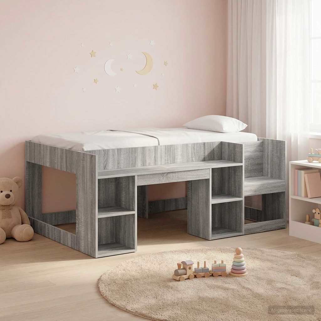 vidaXL Kinderbedframe met opbergruimte Wit 80 x 200 cm Bewerkt hout