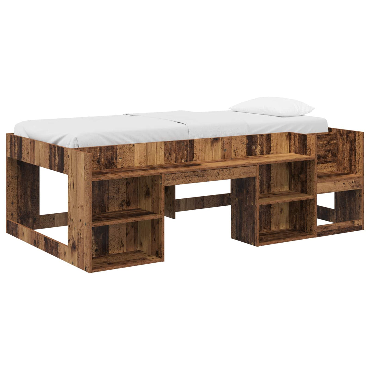 vidaXL Kinderbedframe met opbergruimte Wit 80 x 200 cm Bewerkt hout
