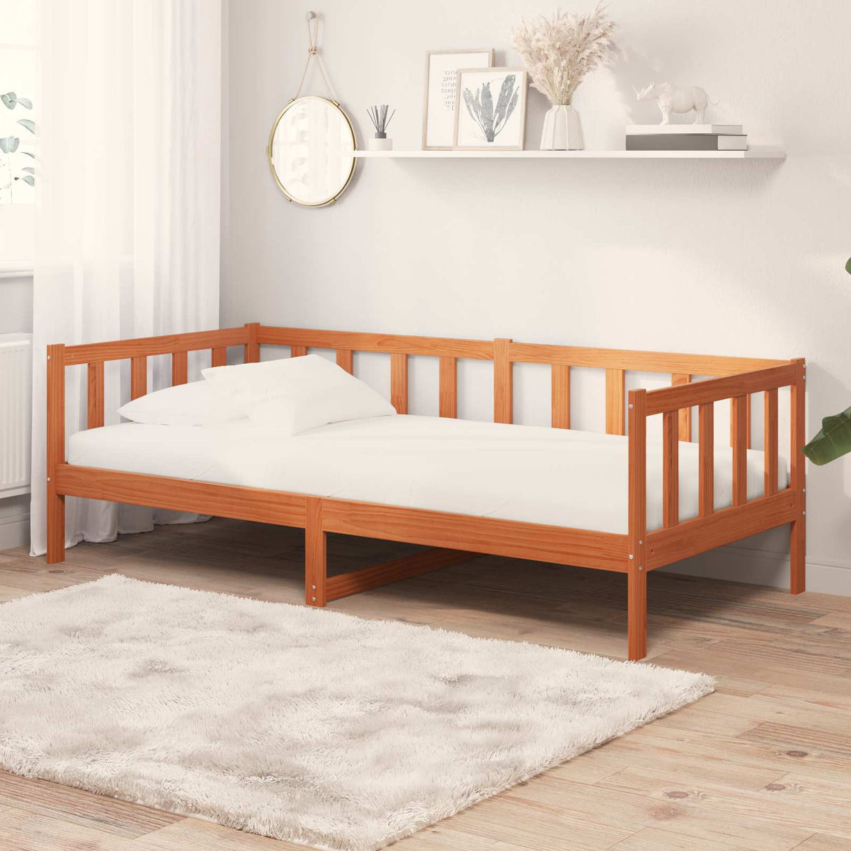 vidaXL Slaapbank met matras massief grenenhout 90x200 cm