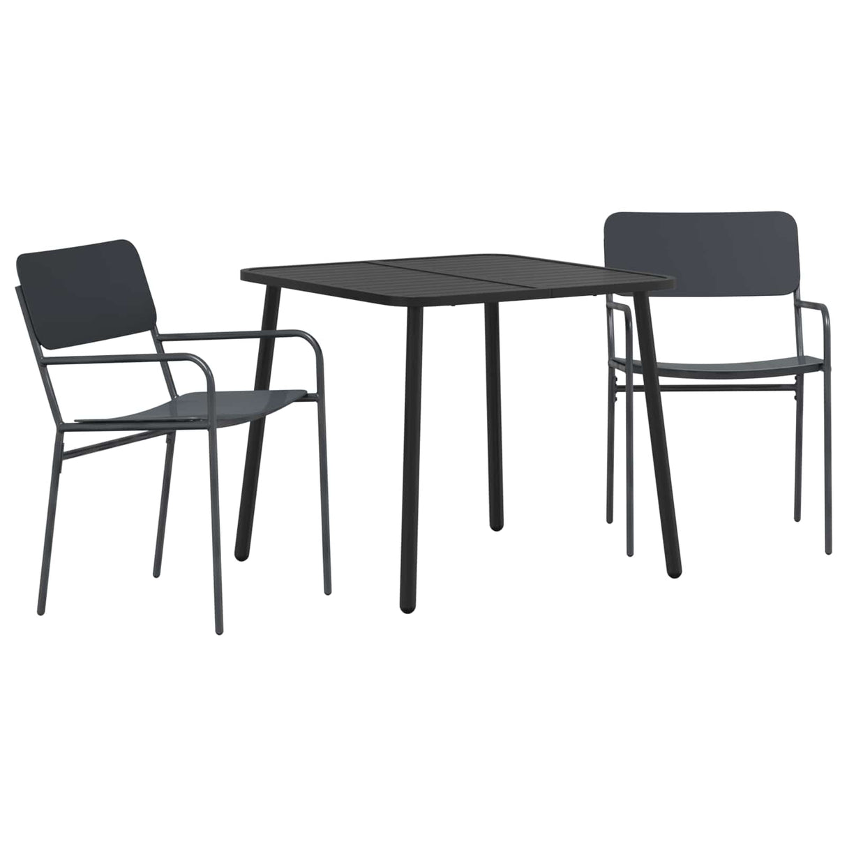 vidaXL Dining Set 3 Pieces Anthracite Steel