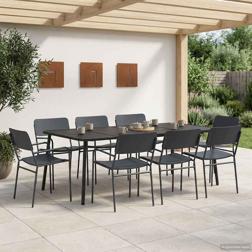 vidaXL Dining Set 3 Pieces Anthracite Steel
