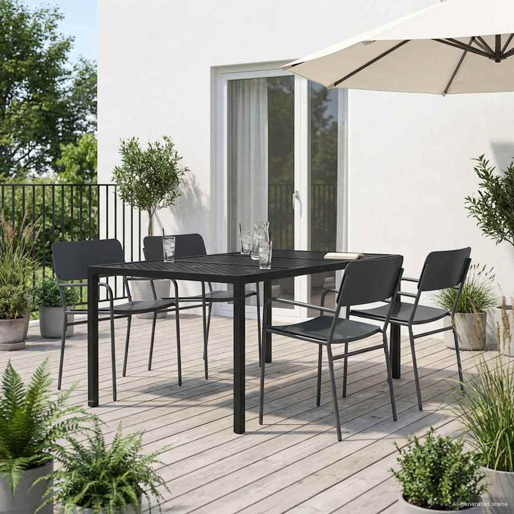 vidaXL Buitenmeubels set 3 st Antracietkleurig Staal