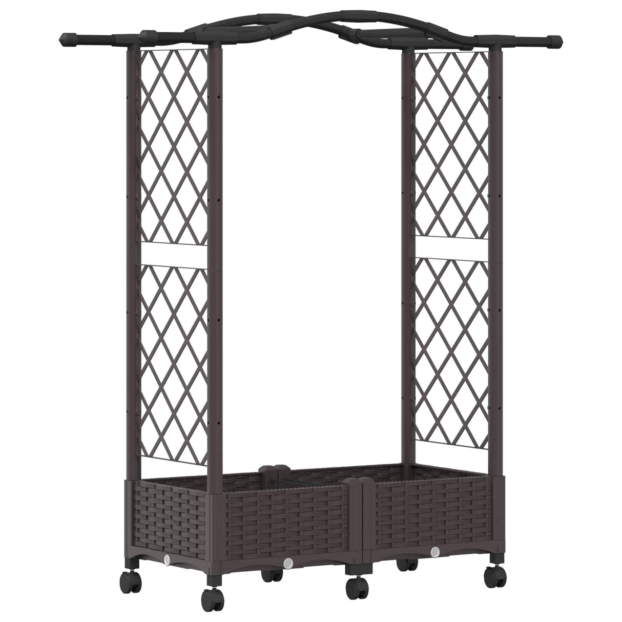 vidaXL Verhoogd Bed met Trellis en Dak Bruin 124 x 40 x 129 cm PP