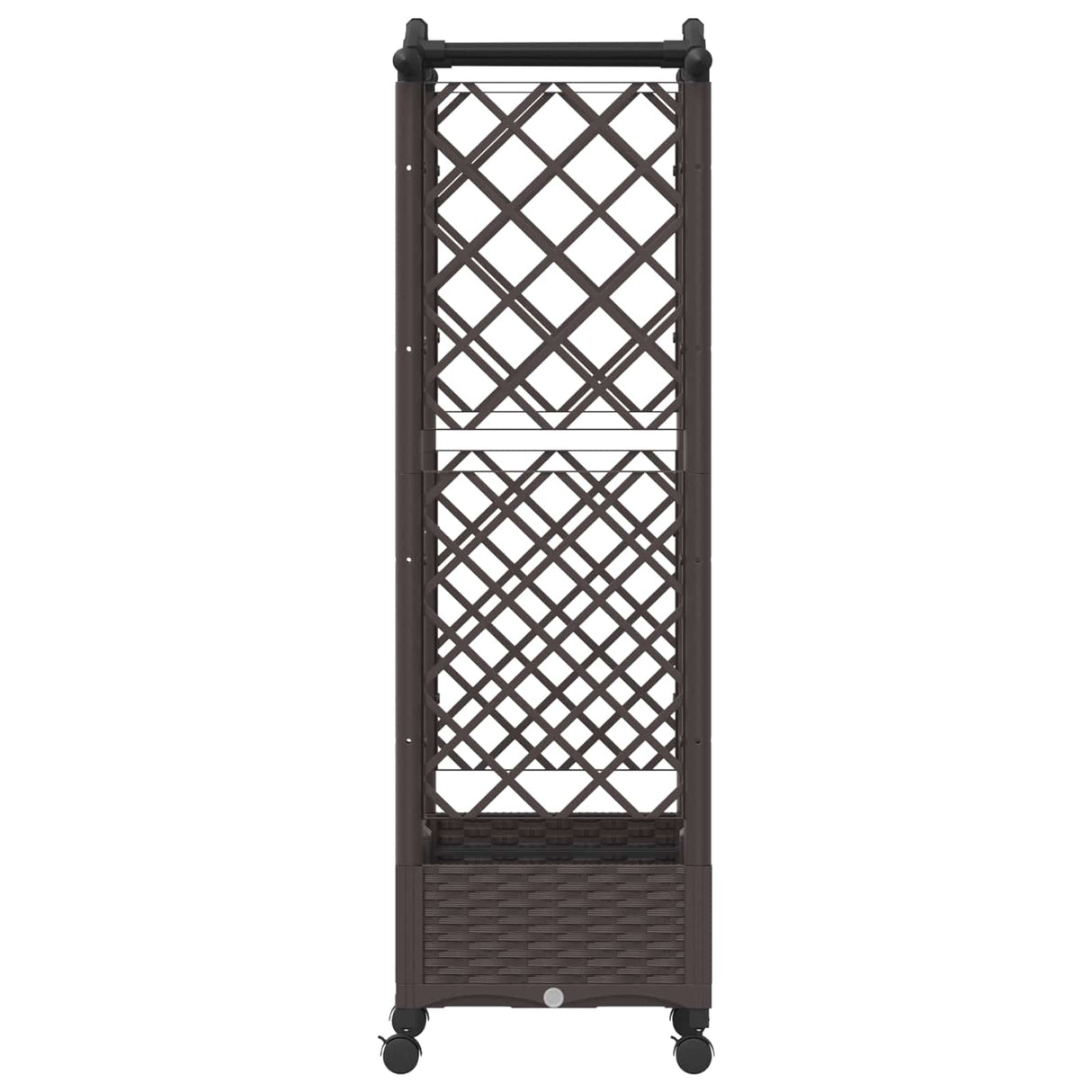 vidaXL Verhoogd Bed met Trellis en Dak Bruin 124 x 40 x 129 cm PP