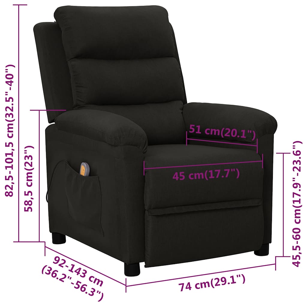 vidaXL Massagestoel stof lichtgrijs