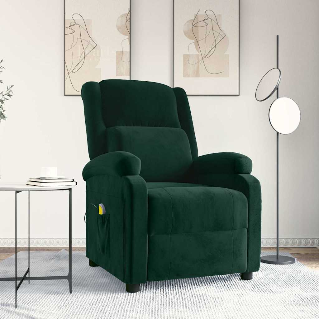 vidaXL Massagestoel fluweel lichtgrijs