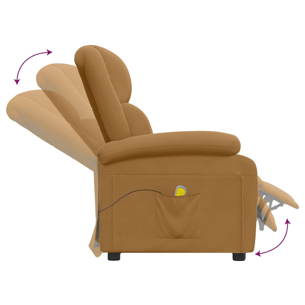 vidaXL Massagestoel fluweel lichtgrijs