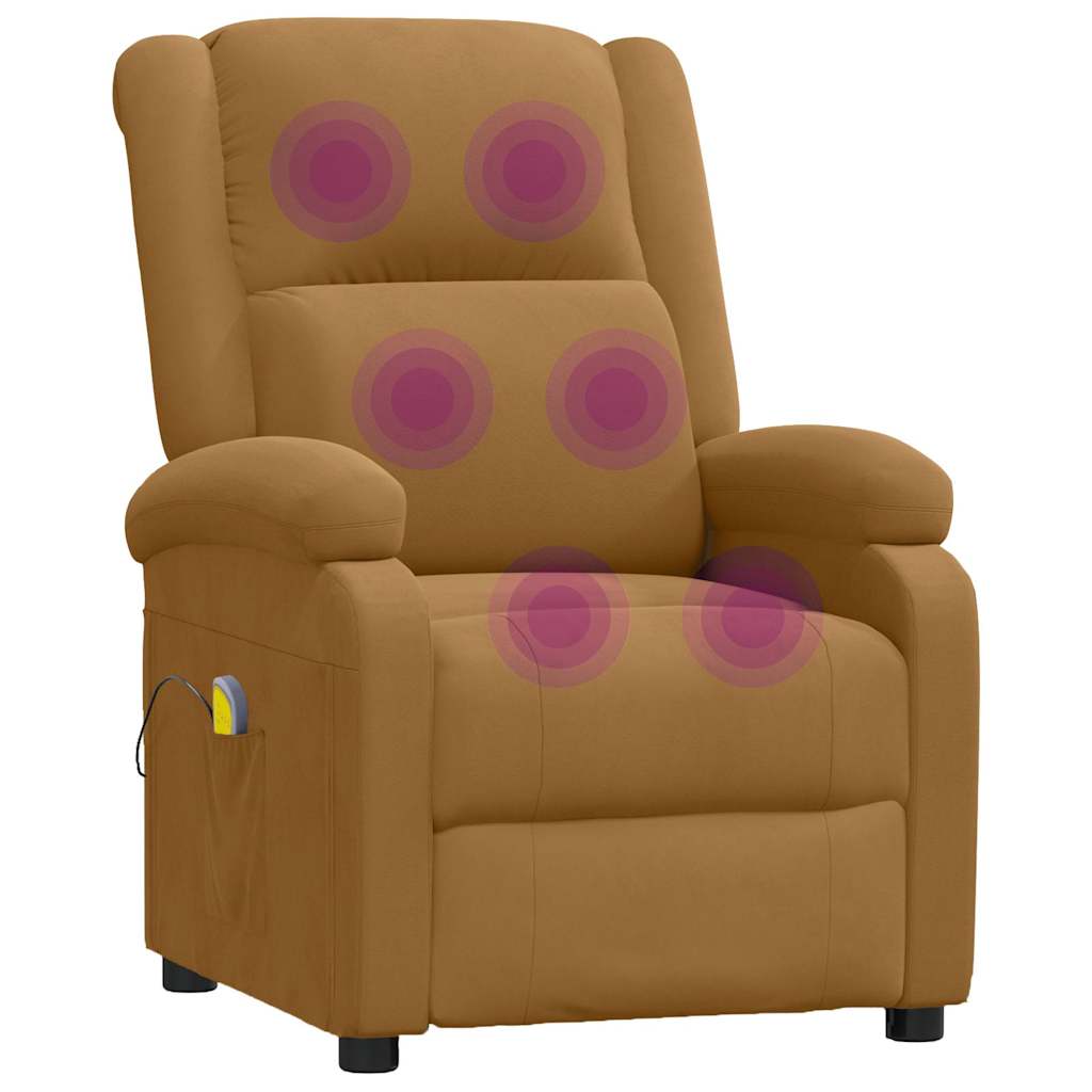 vidaXL Massagestoel fluweel lichtgrijs