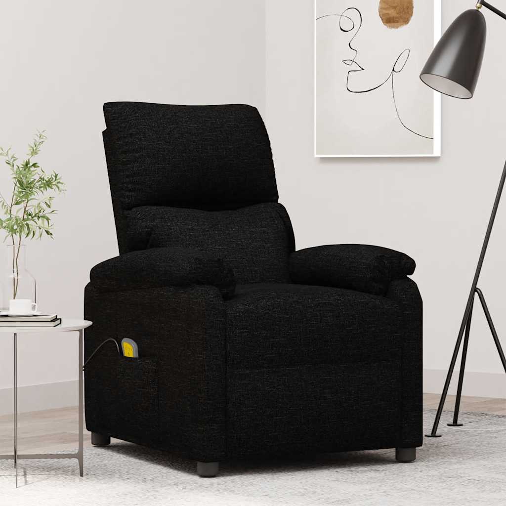 vidaXL Massage Recliner Fabric Cream