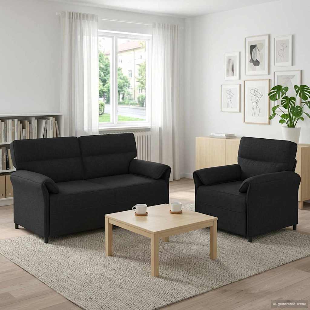 vidaXL Sofa Set 2 pcs Light Grey Fabric