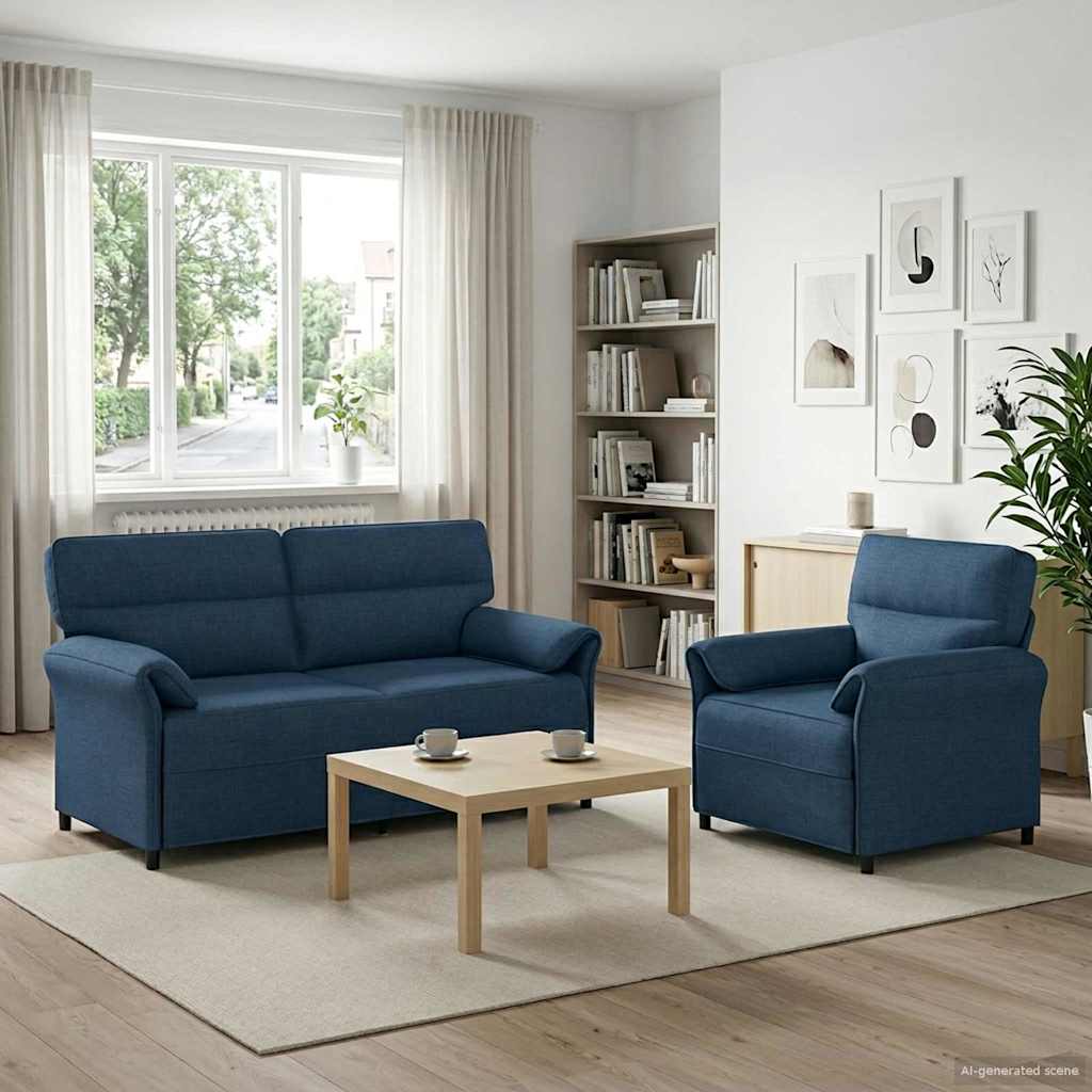 vidaXL Sofa Set 2 pcs Light Grey Fabric