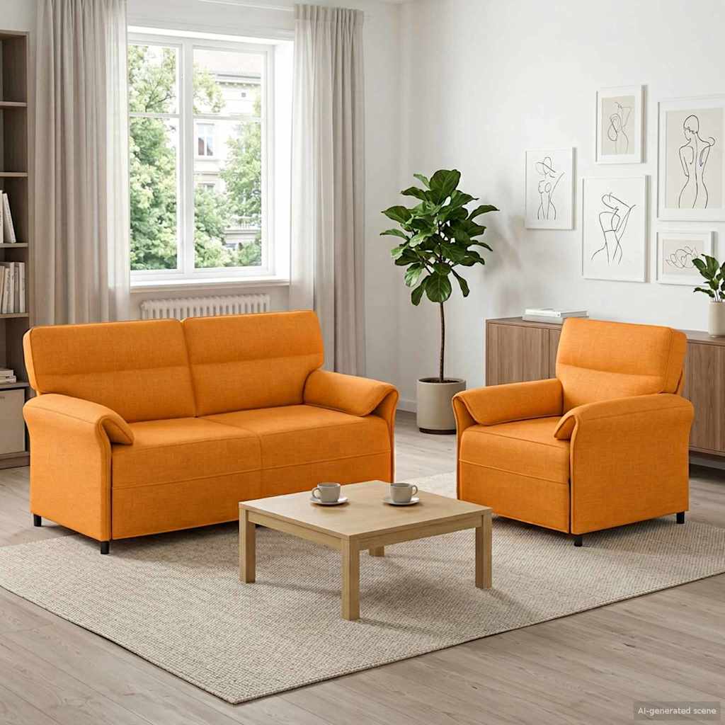 vidaXL Sofa Set 2 pcs Light Grey Fabric