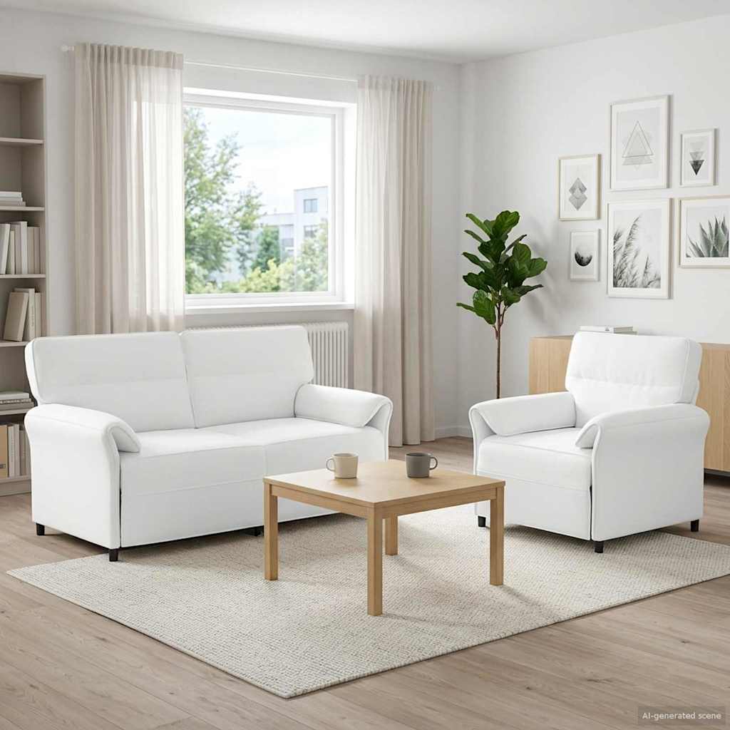 vidaXL Sofa Set 2 pcs Light Grey Fabric