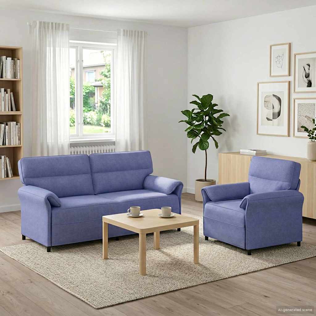 vidaXL Sofa Set 2 pcs Light Grey Fabric