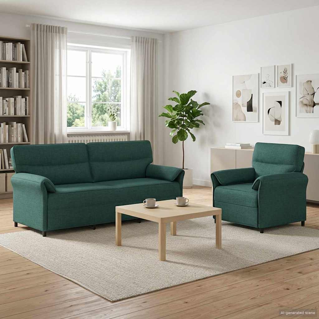 vidaXL Sofa Set 2 pcs Light Grey Fabric