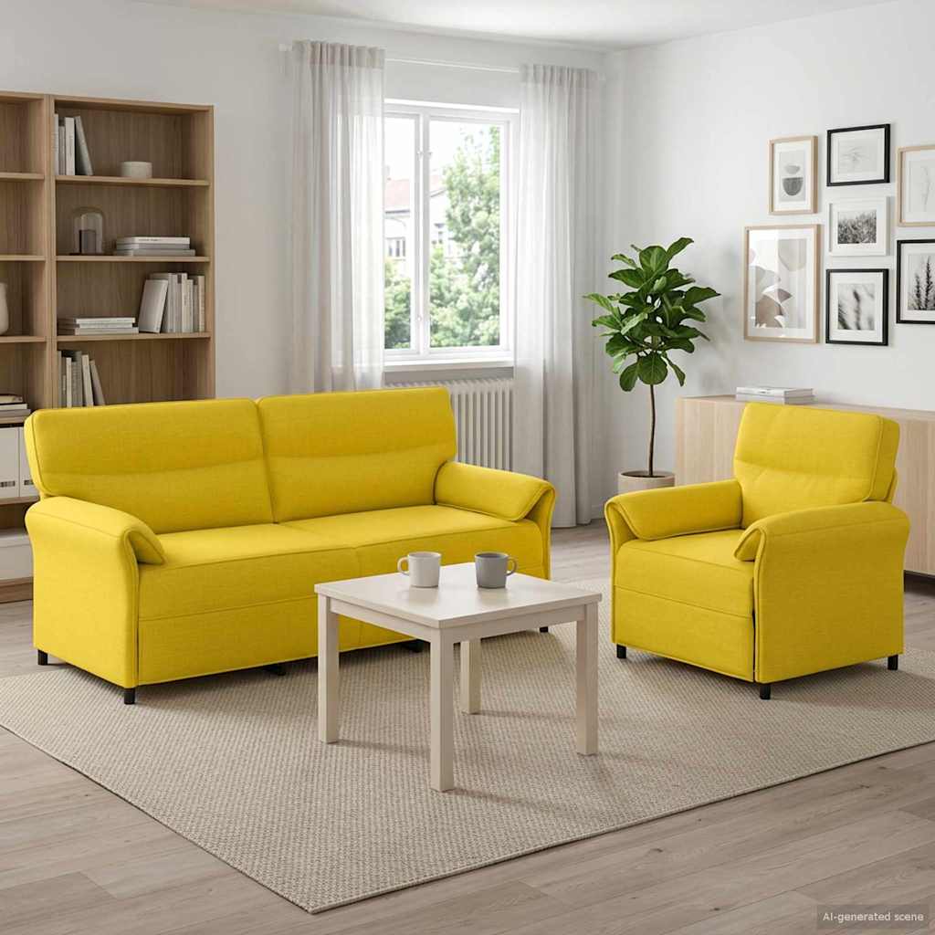 vidaXL Sofa Set 2 pcs Light Grey Fabric
