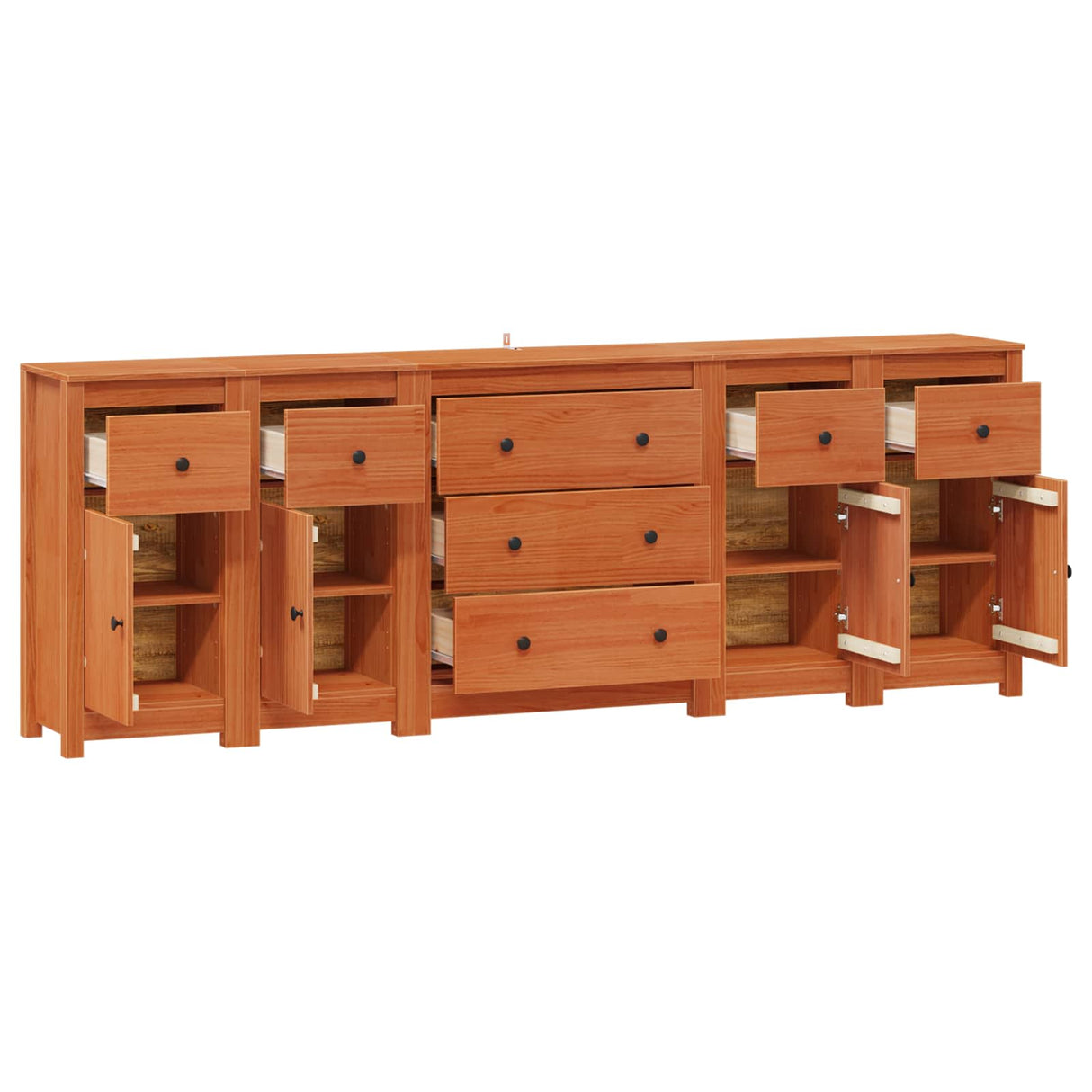 vidaXL Dressoir 230x35x80 cm massief grenenhout wit