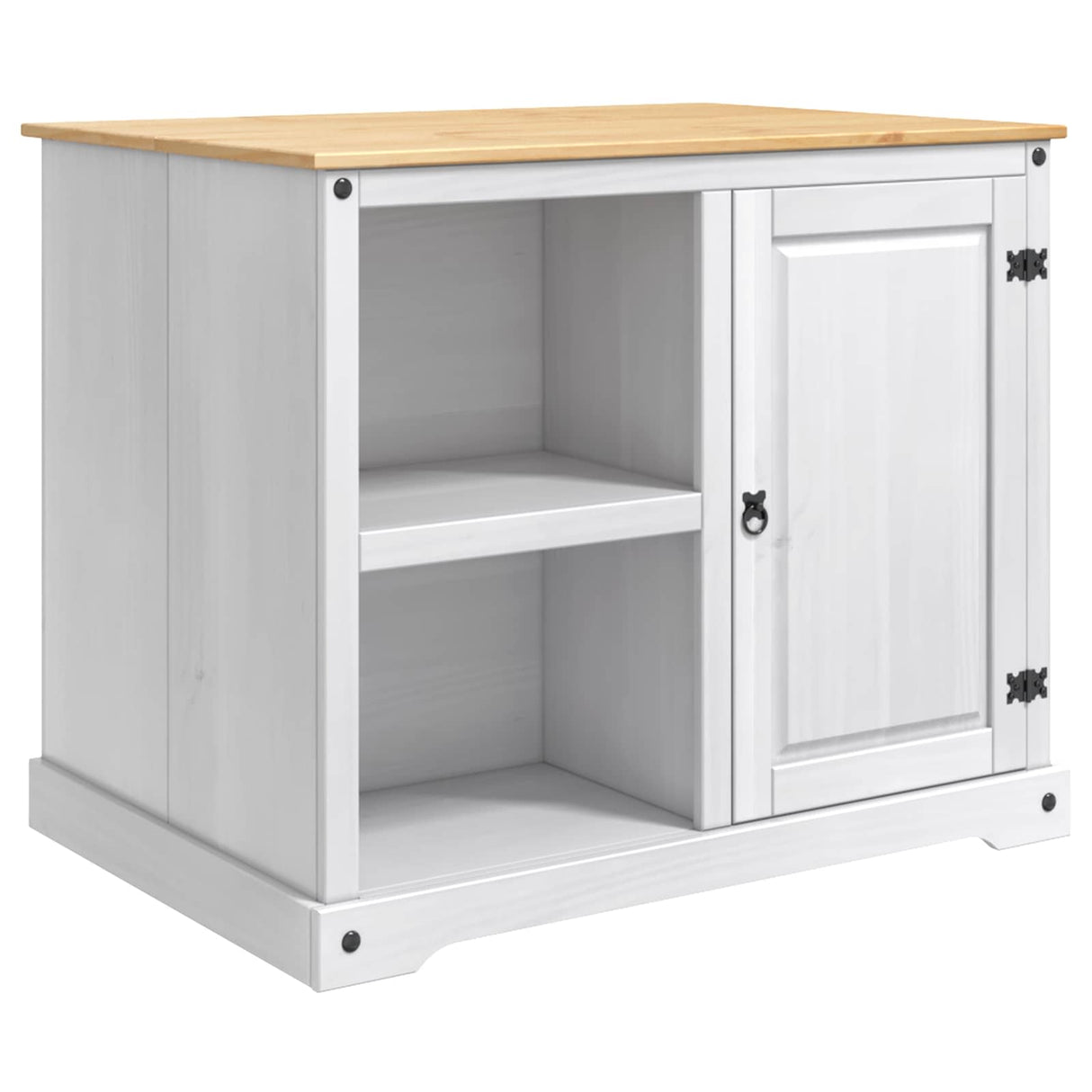 vidaXL Keuken Trolley met plank 2 pcs Honingwas 112 x 77 x 91,5 cm