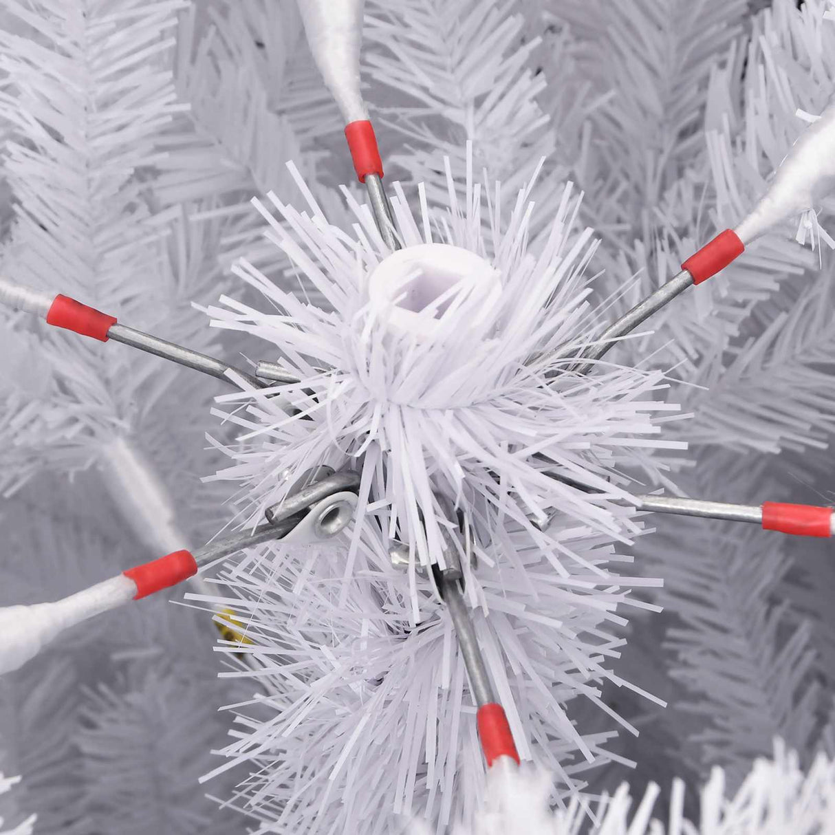 vidaXL Kunstmatige Hinged Kerstboom Wit 180 cm PVC en Staal