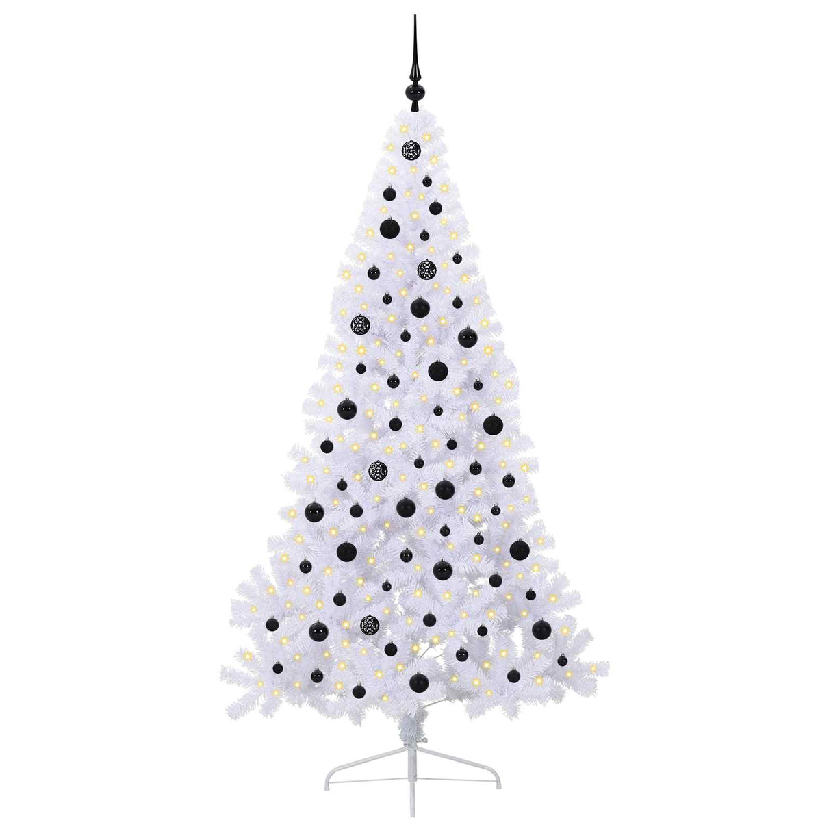 vidaXL Kunstkerstboom met 300 LED Wit 210 cm PVC en Staal