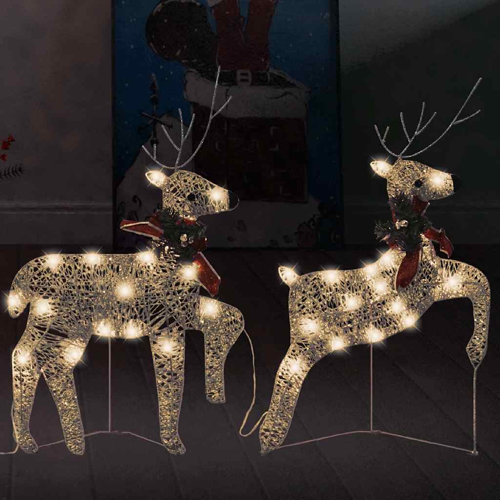 vidaXL Christmas Reindeer 4 pcs 80 LEDs Gold
