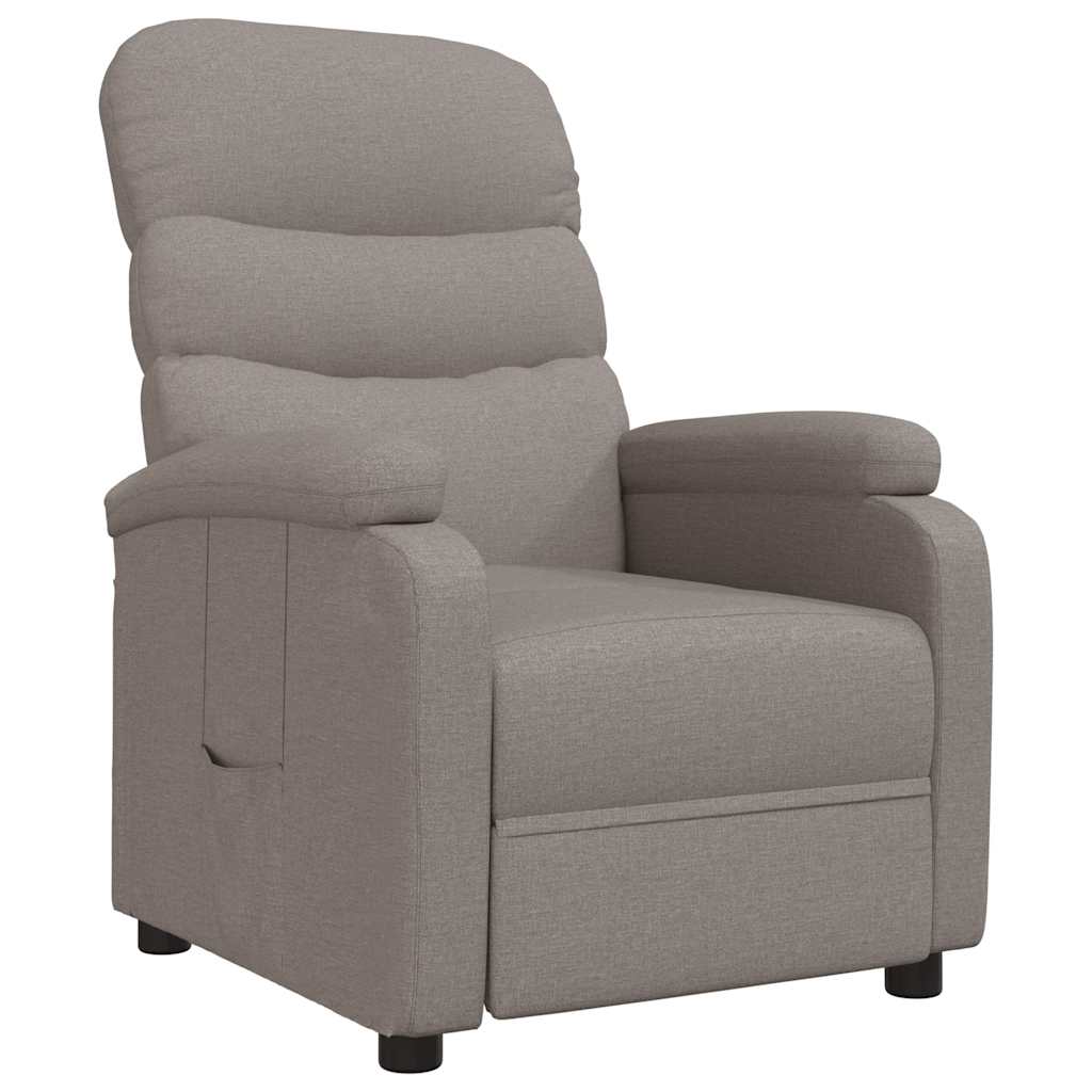 vidaXL Fauteuil verstelbaar stof lichtgrijs