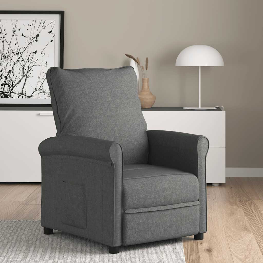 vidaXL Fauteuil verstelbaar stof crèmekleurig