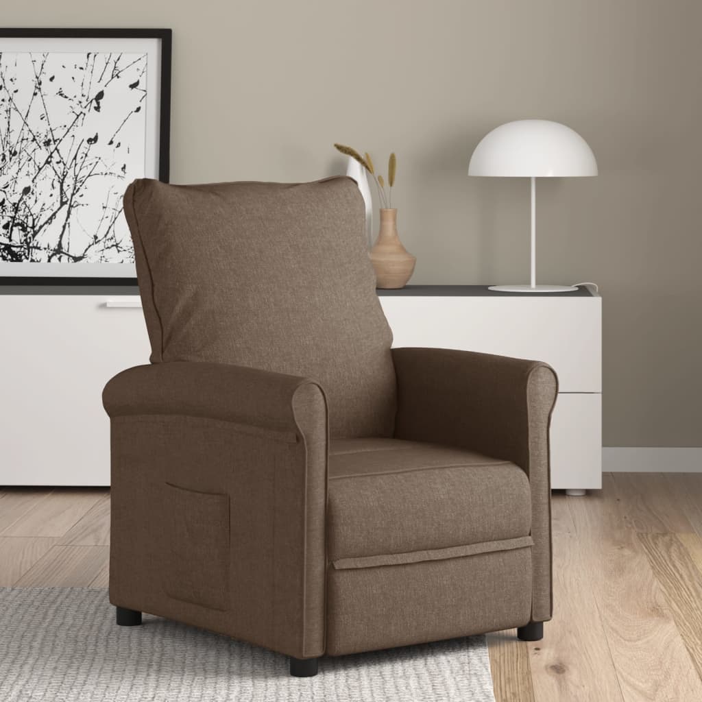 vidaXL Fauteuil verstelbaar stof crèmekleurig