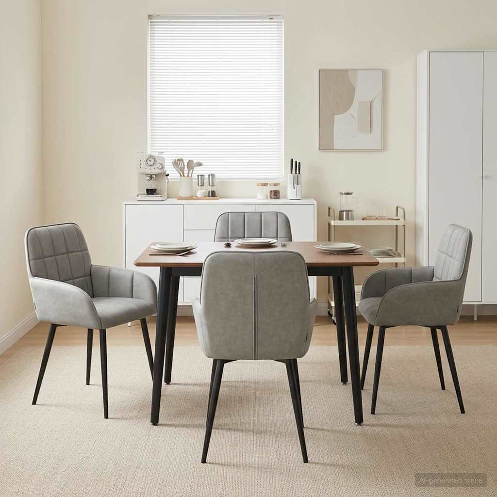 vidaXL Eetstoelen 4 pcs fluweel Lichtgrijs 57 x 50 x 85 cm