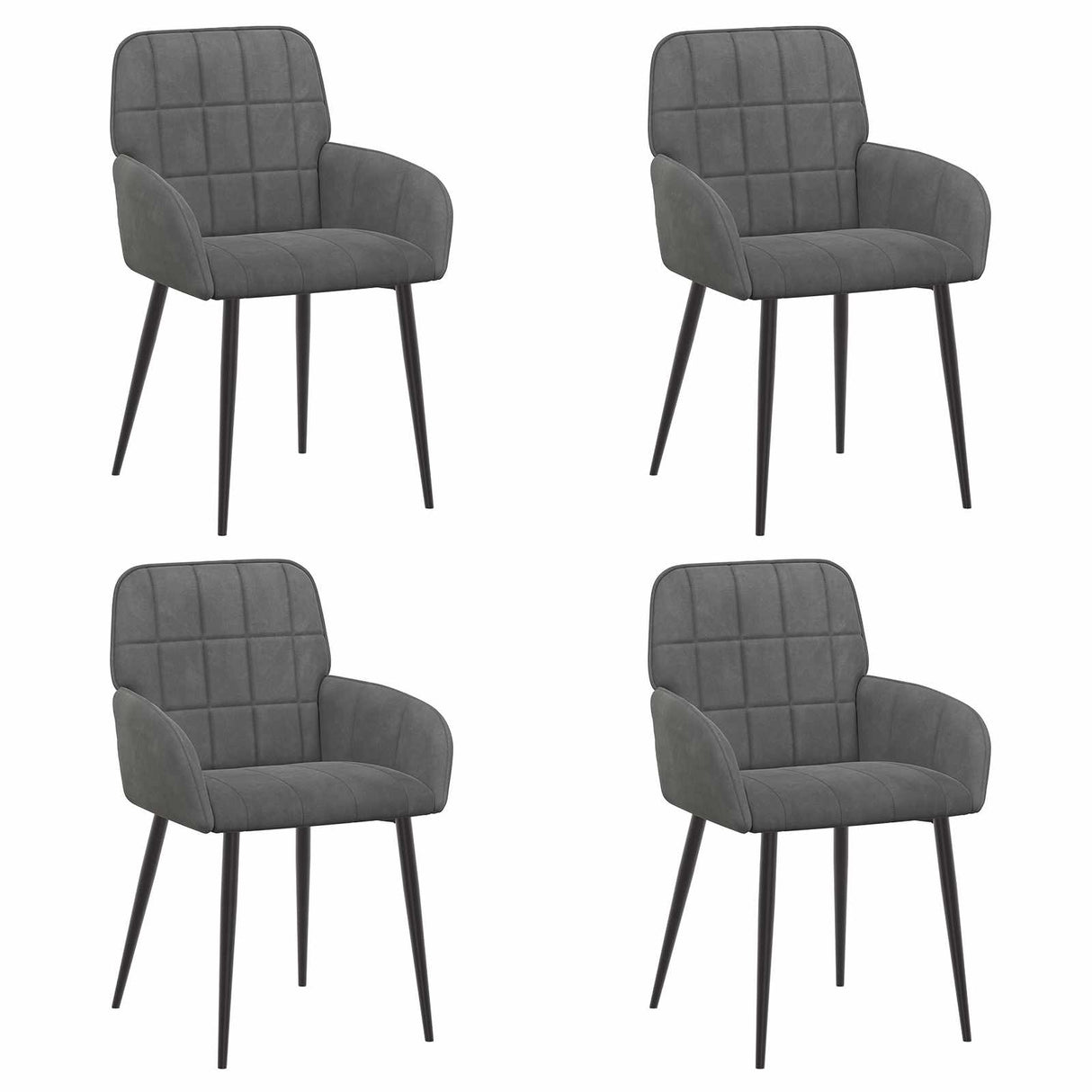 vidaXL Eetstoelen 4 pcs fluweel Lichtgrijs 57 x 50 x 85 cm
