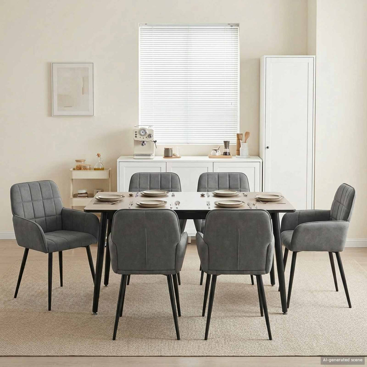 vidaXL Eetstoelen 4 pcs fluweel Lichtgrijs 57 x 50 x 85 cm