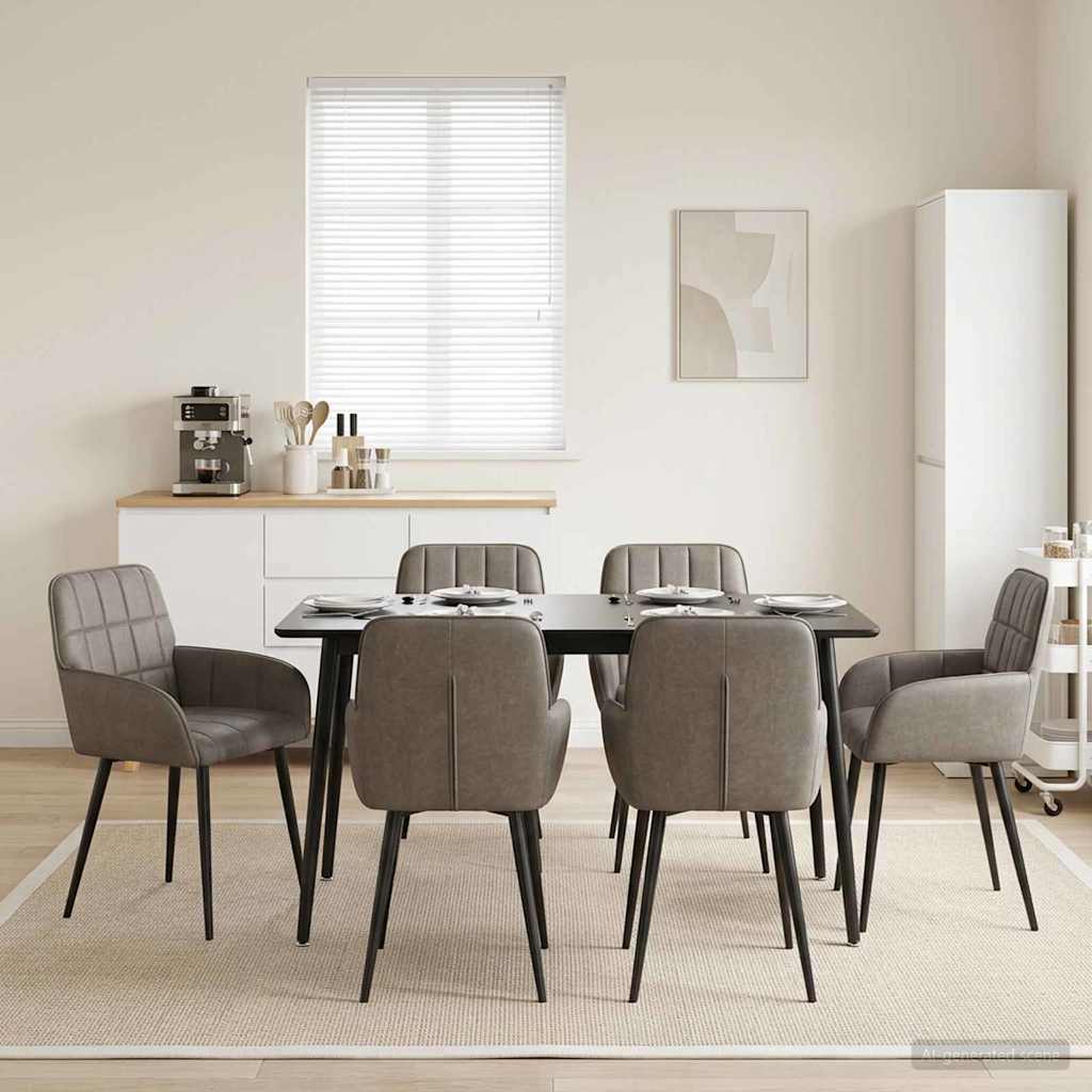 vidaXL Dining Chairs 4 pcs Faux Leather Black 57 x 50 x 85 cm