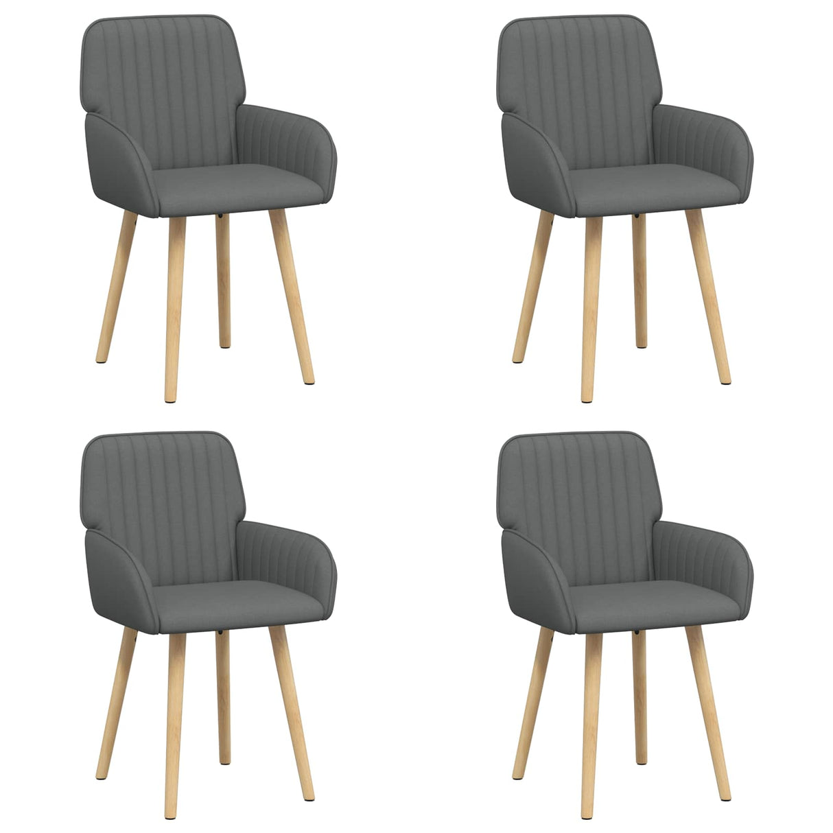 vidaXL Eetstoelen 4 pcs Stof Lichtgrijs 56,5 x 50 x 87,5 cm