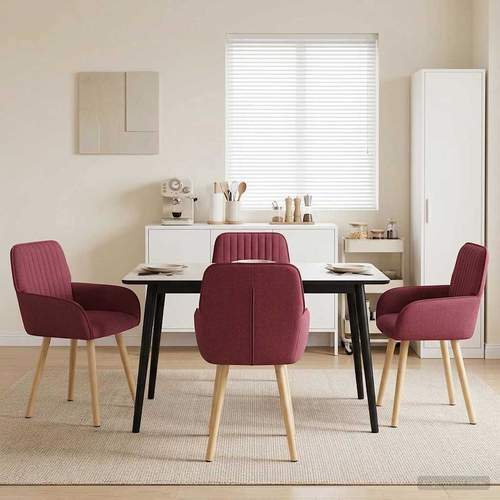 vidaXL Eetstoelen 4 pcs Stof Lichtgrijs 56,5 x 50 x 87,5 cm