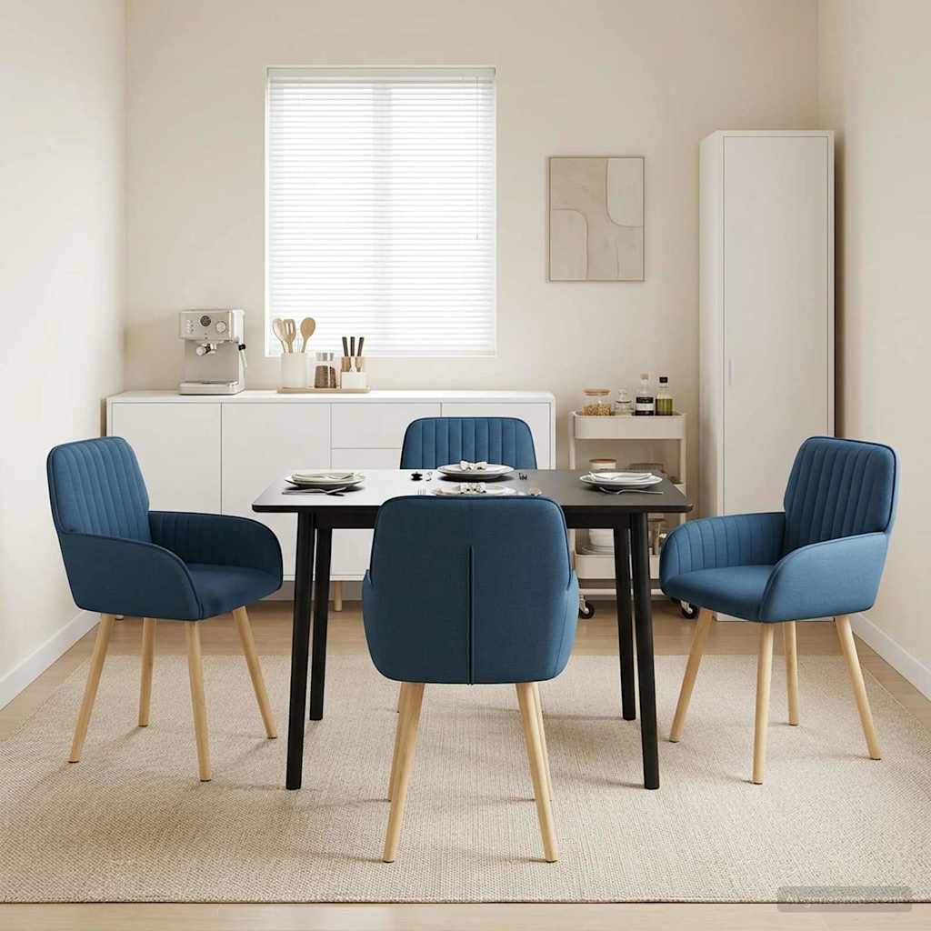 vidaXL Eetstoelen 4 pcs Stof Lichtgrijs 56,5 x 50 x 87,5 cm