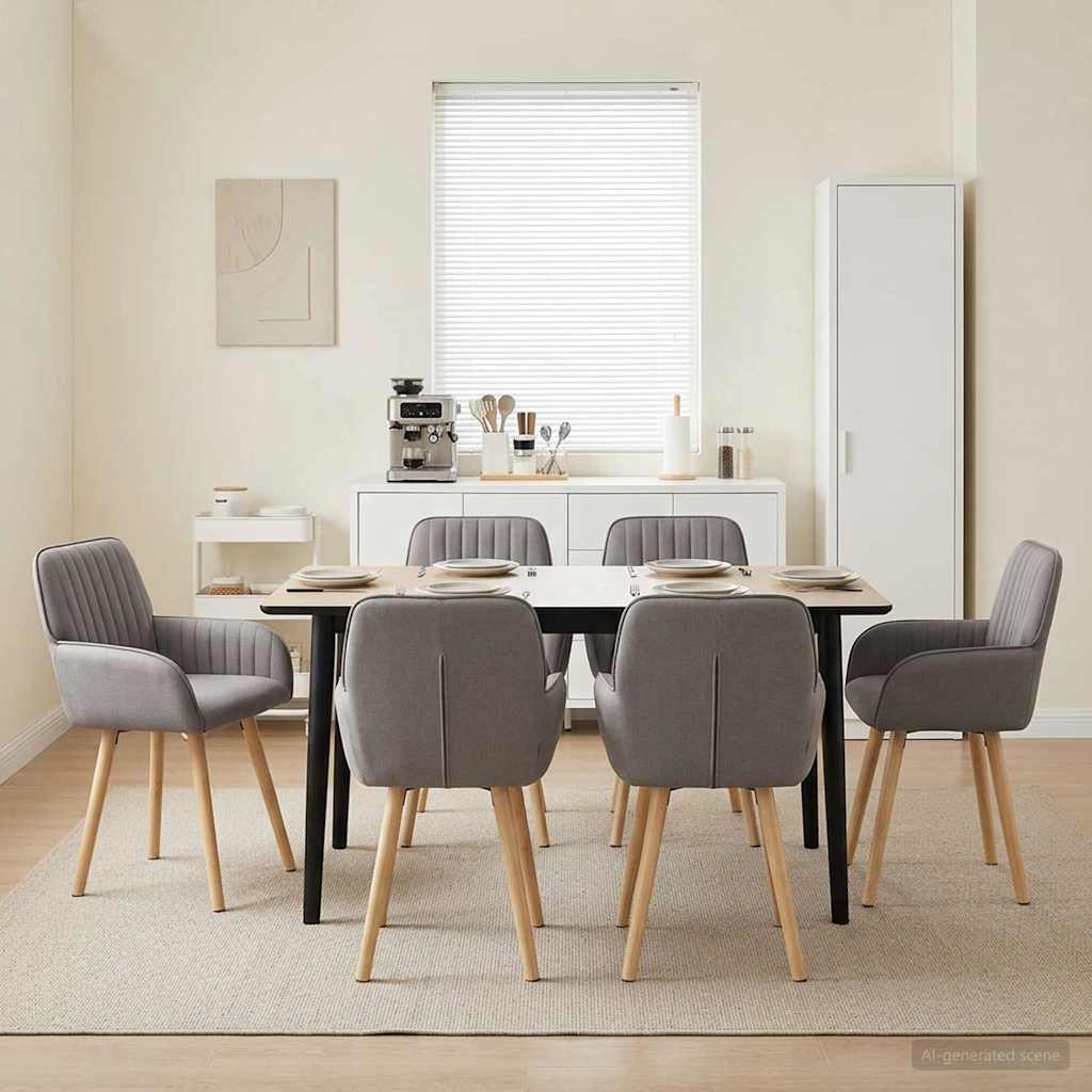 vidaXL Eetstoelen 4 pcs Stof Lichtgrijs 56,5 x 50 x 87,5 cm