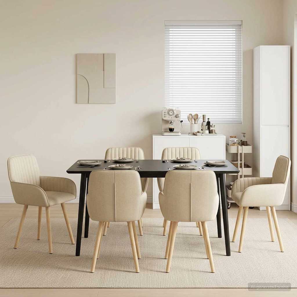 vidaXL Eetstoelen 4 pcs Stof Lichtgrijs 56,5 x 50 x 87,5 cm
