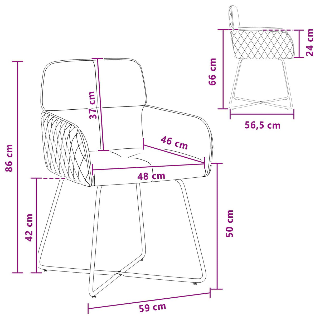 vidaXL Dining Chairs 4 pcs velvet Light Grey 59 x 56.5 x 86 cm
